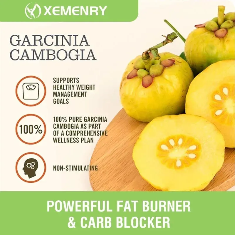 Garcinia Cambogia Capsules - Promotes Metabolism and Digestive Health Increases Intestinal Motility and Maintains Regularity
