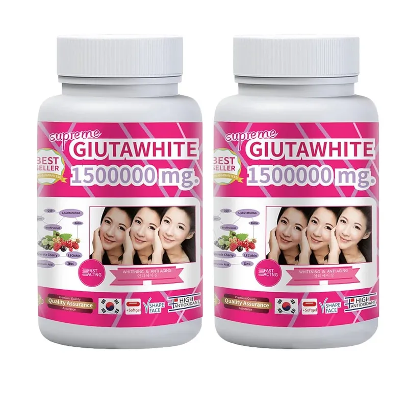 Gluta White 1500000mg Skin Whitening & Antioxidant Detox Supplement for Women & Men Aging Defense Blood Balance Immune Health