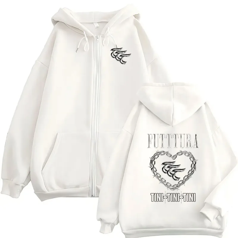 Tini Stoessel Futtura Album 2026 Zipper Hoodie Men Women Vintage Long Sleeve Fashion Sweatshirt Casual Oversized Jacket Hoodies