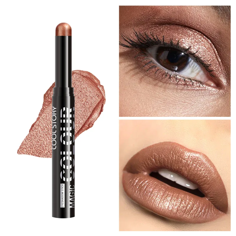2 in 1 Eyeshadow Lipstick Stick Pencil Waterproof Glitter Brighten Matte Eye Shadow Makeup Pigment Eyeshadow Pen