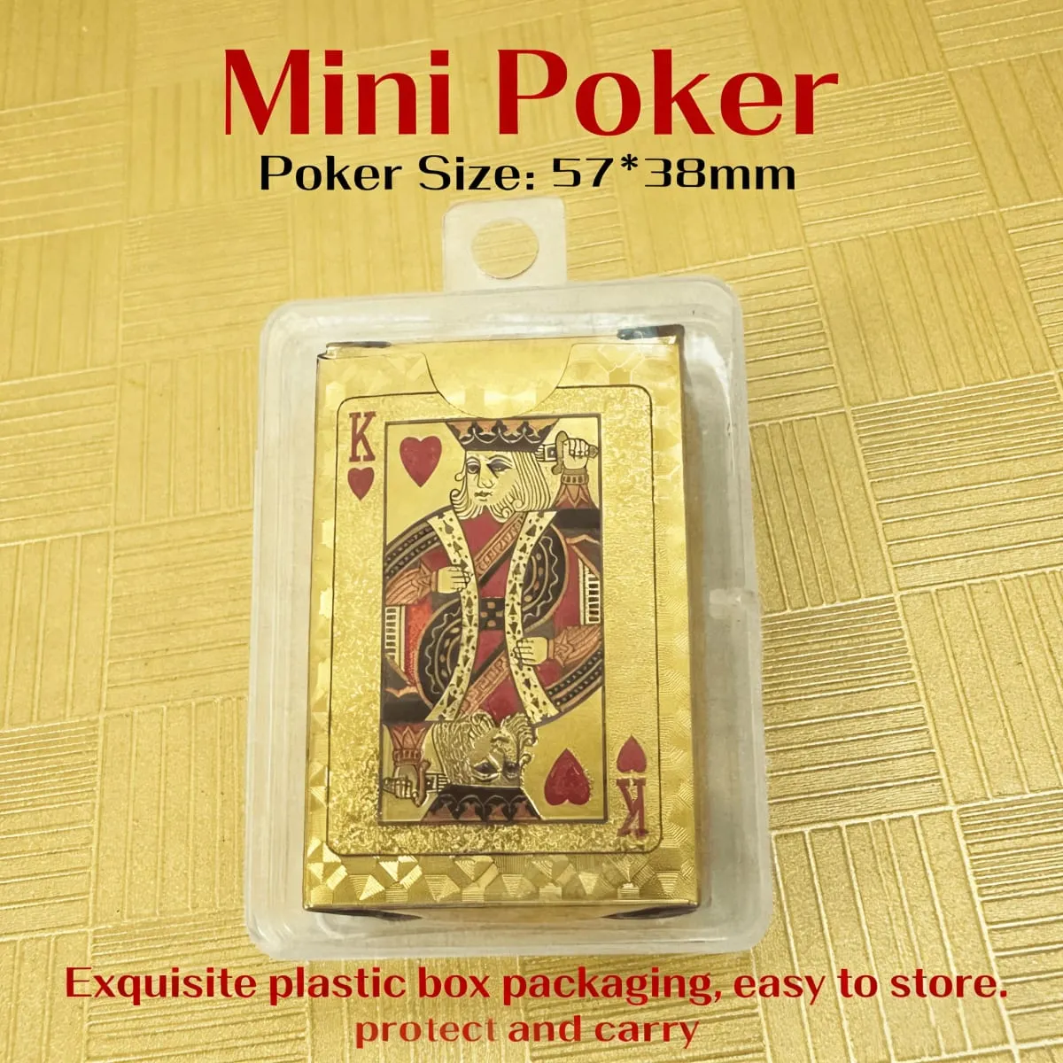 Waterproof PVC Cards Mini Poker Set Gold Foil Playing Cards Pet-Themed Poker Black Luxury Cards Men's Gift Idea Party Game