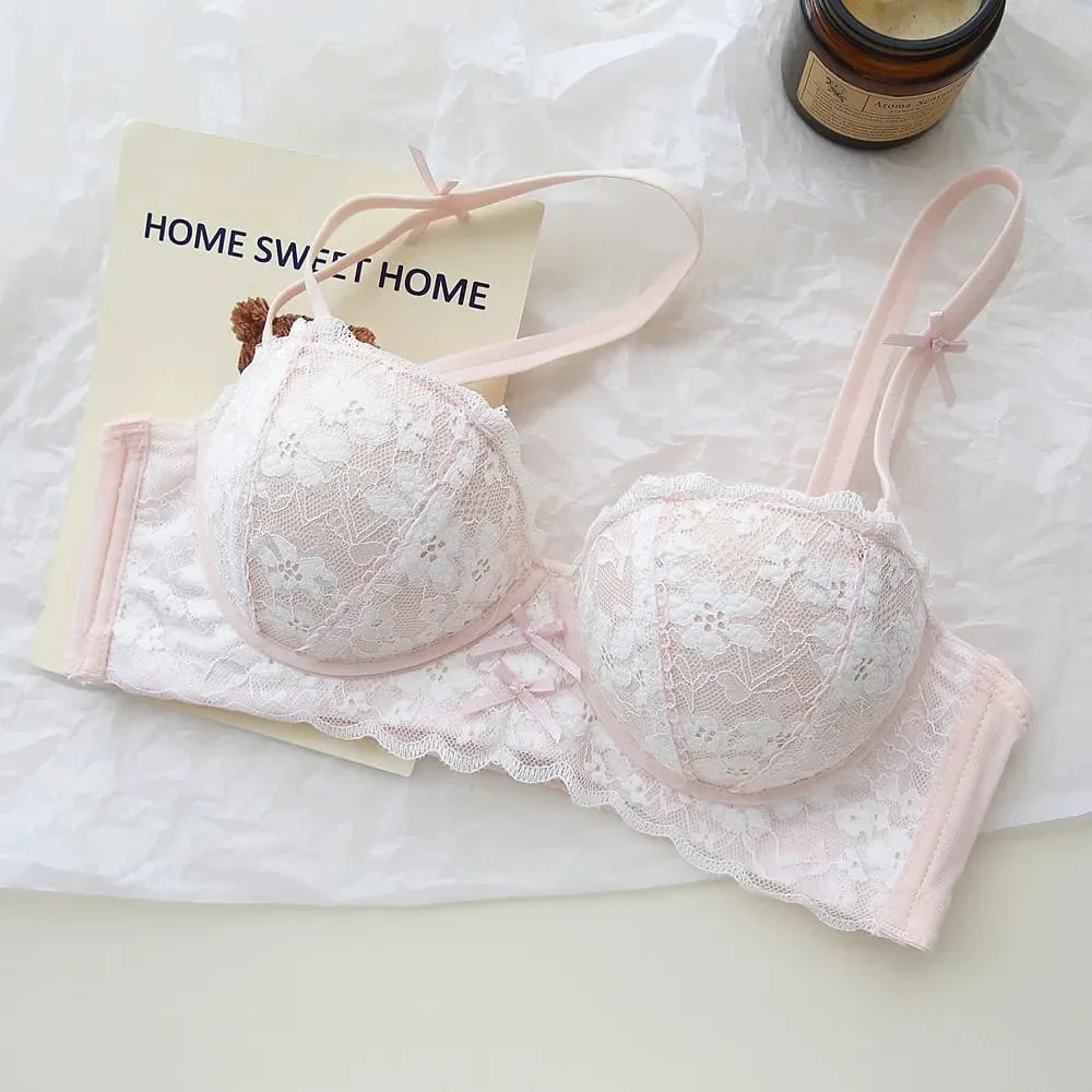 French Lace Women Bra Set Wire Free Push Up Lingerie Set Small Bust Lift Enhance Brassiere And Panty Underwear 32‑38 — image 6