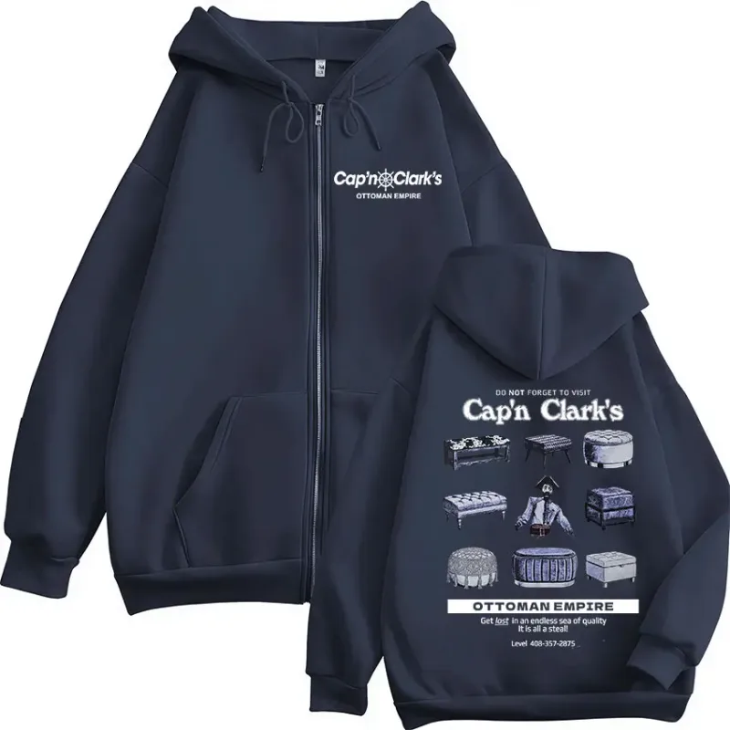 Movie Backrooms Cap'n Clark's Ottoman Empire Pirate Zipper Hoodies Men's Clothing Casual Long Sleeves Zip Up Sweatshirts Jackets