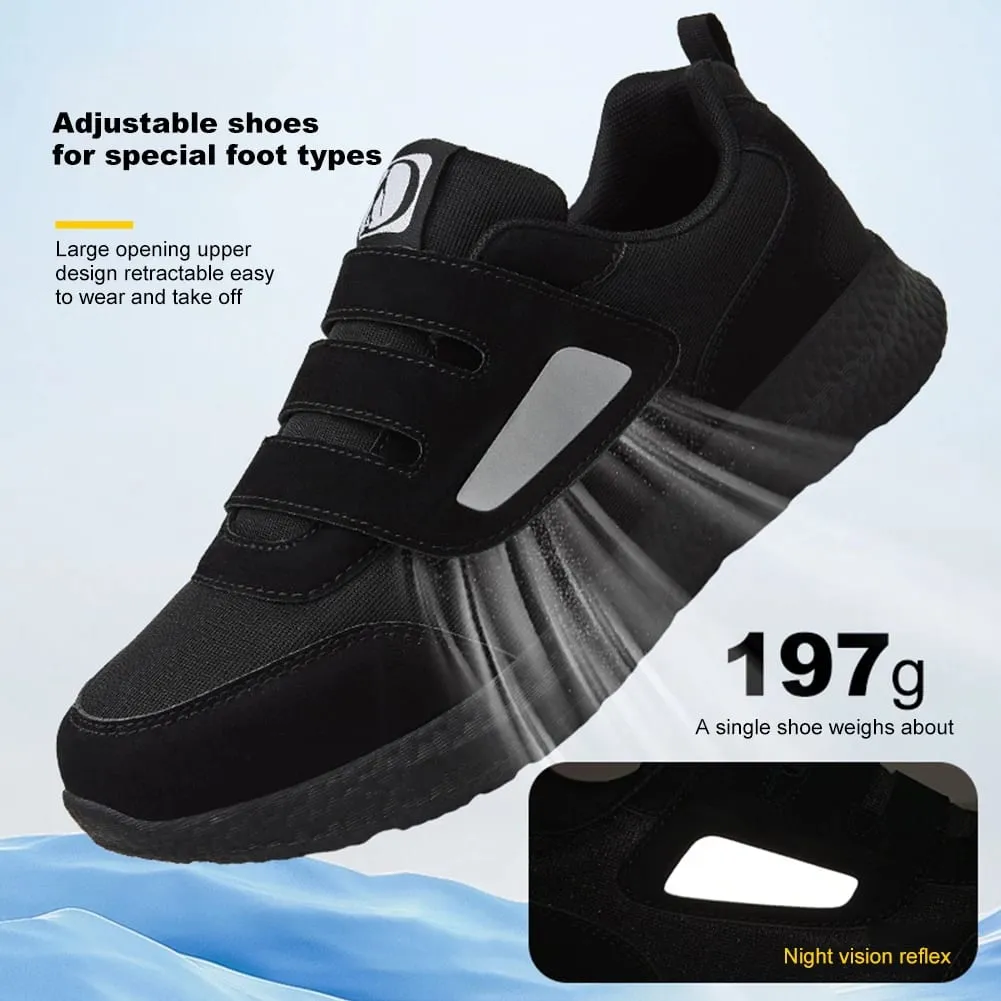 Design sapatos para diabéticos sapatos de caminhada largos com fecho ajustável deslizamento ortopédico sapatos para idosos para homens e mulheres
