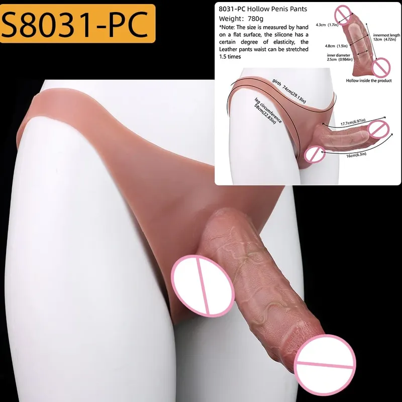 Elastic Silicone Harness Panties Hyper-Realistic Hollow Dildo Cover Wearable Male Sheath Long-Lasting Intimate Adult Couple