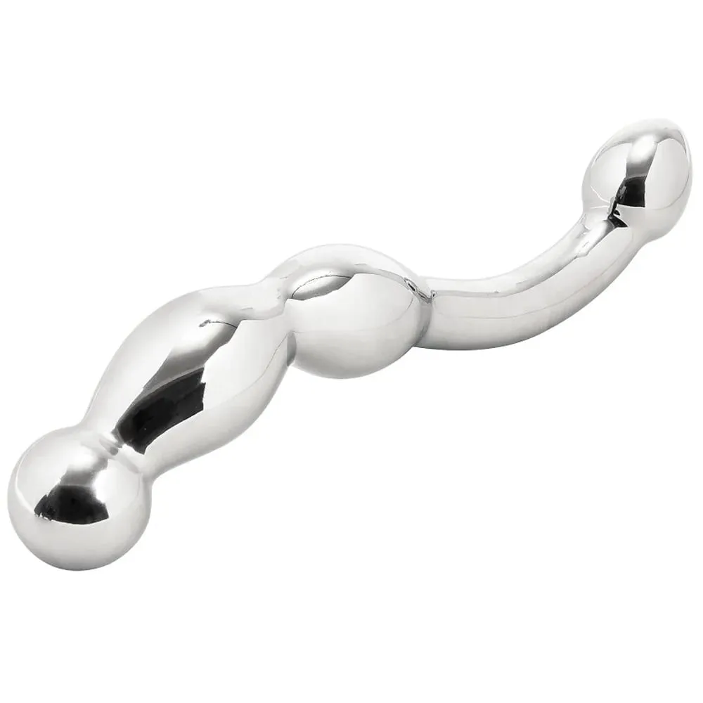 Stainless Steel Double Dildo G Spot Massager Metal Heavy Anal Beads Butt Plug Dildo Fake Penis Sex Toy For Man Woman