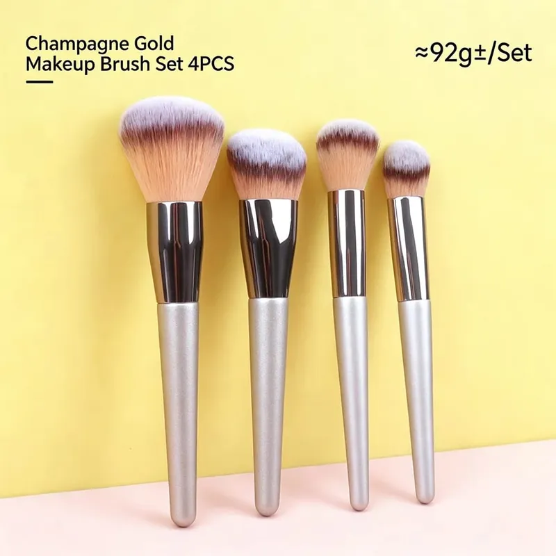 4/10/14/20PCS Champagne Gold Makeup Brush Set Foundation Powder Eyeshadow Blush Eyebrow Lip Brushes