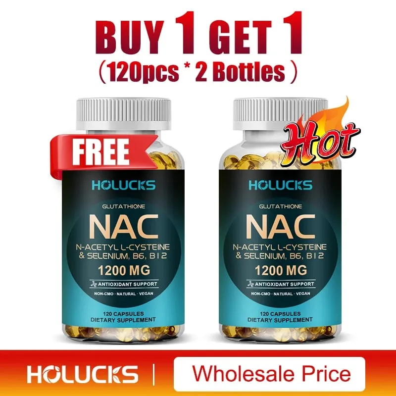NAC Capsules 1200mg - תמיכה בבריאות העור אנרגיה סלולרית נוגד חמצון ניקוי רעלים שיפור חסינות שיפור עיכול