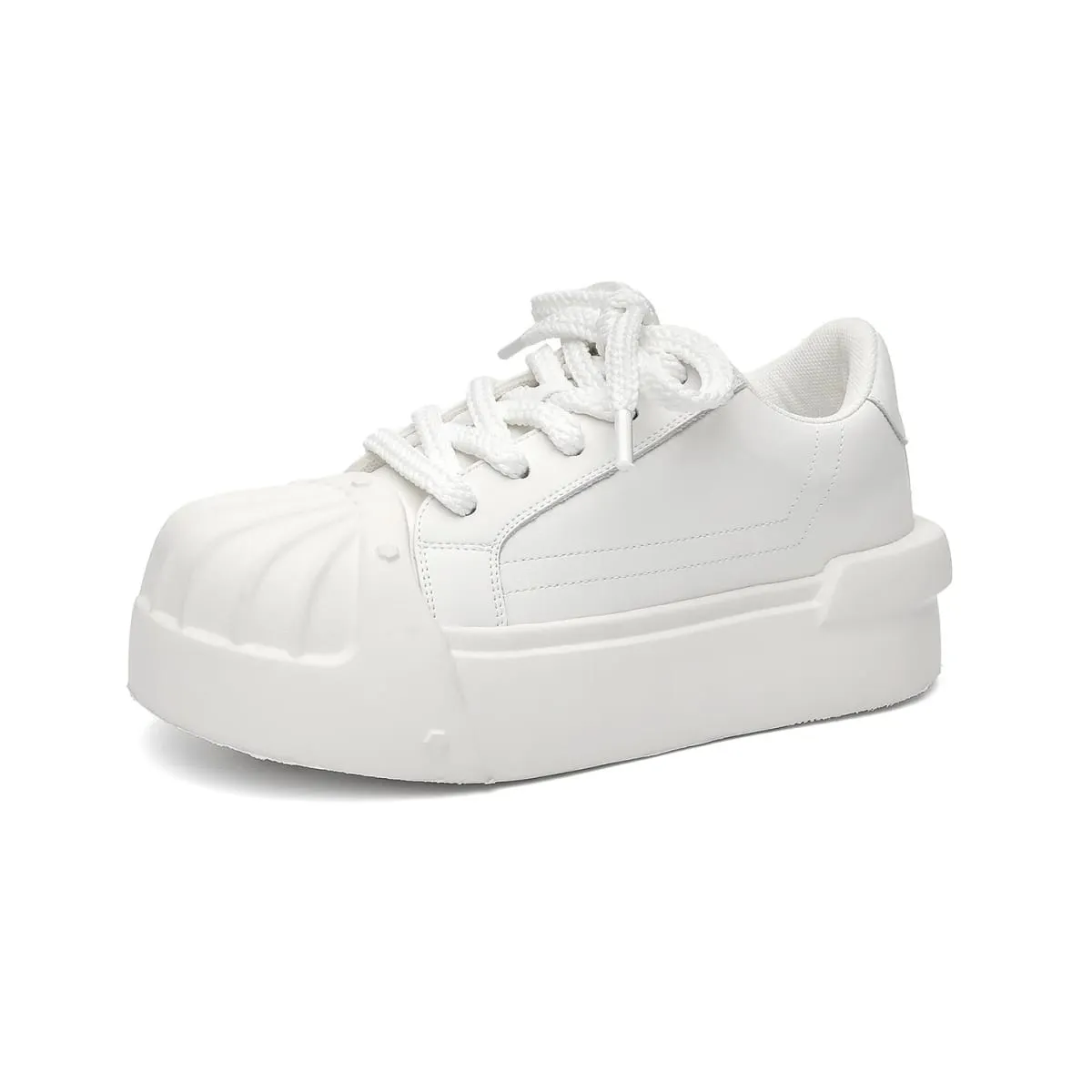 Nam Nữ Giày Thể Thao Thấp-Top Vỏ-Đầu Da PU Dày-Đế Tăng Chiều Cao Unisex Giải Trí Hợp Thời Trang Retro Giày Nam Chun huấn Luyện Viên