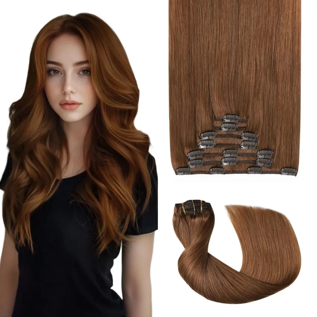 Sweetmet Pro2.0 Clip in Hair Extensions Real Human Hair 120g Thick 7pcs #60 Platinum Blonde Remy Real Human Hair Extensions Clip ins Seamless Double Weft for Women