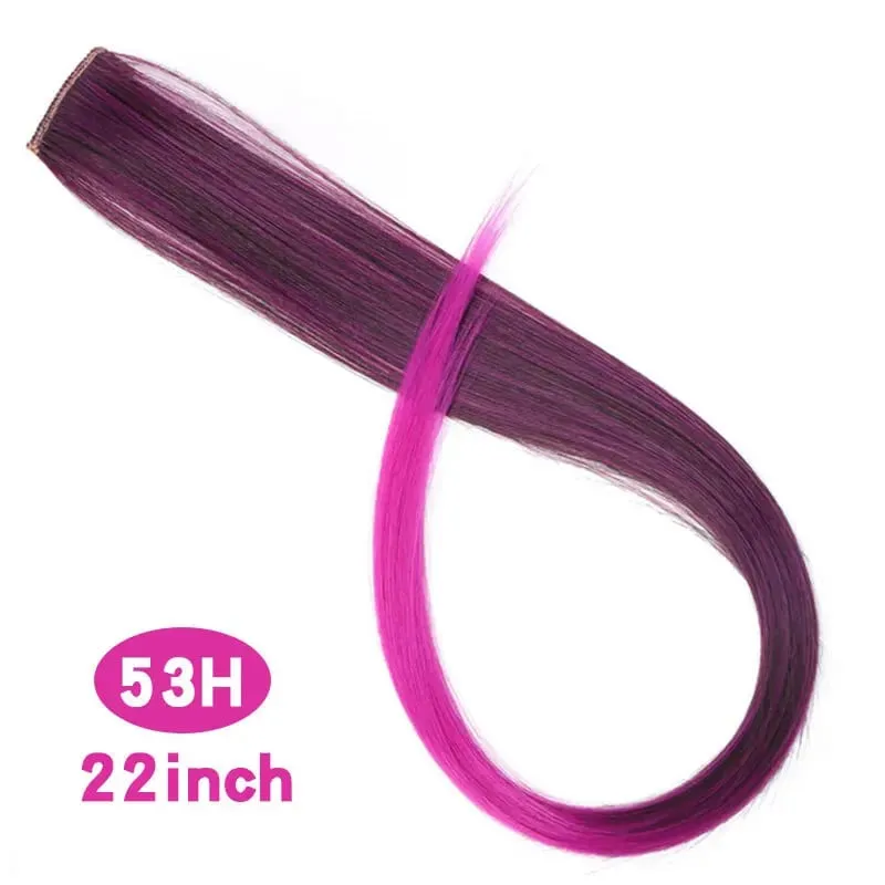 Fashion Color Hair Pieces Hanging Ear Dye Hair Extensions Color Strips One Clip Long Hair Extensions for Woman Daily Use