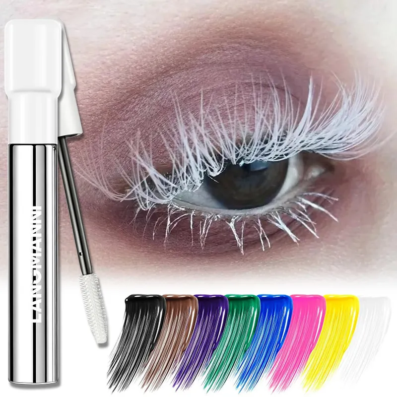 8 Colors Pink Mascara Thick Curling Waterproof Natural Eyelashes Long Lasting Blue White Green Black Eye Makeup Korean Cosmetics