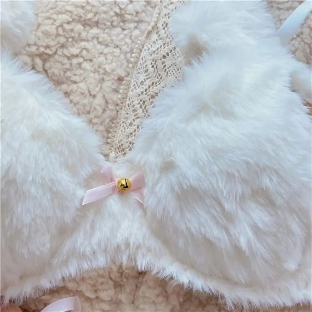 Comfortable Women Lingerie Set No Steel Ring Soft Winter Bra & Brief Sets Cartoon Bear Girl Warm Underwear Panties Suit Women