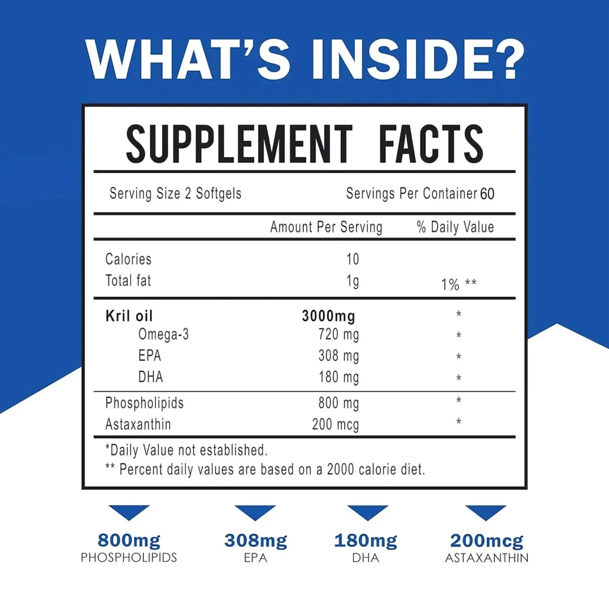 Antarctic Krill Oil 3000mg - με Ωμέγα-3 EPA DHA ασταξανθίνη και φωσφολιπίδια - Βιώσιμο Συμπλήρωμα Διατροφής — image 2