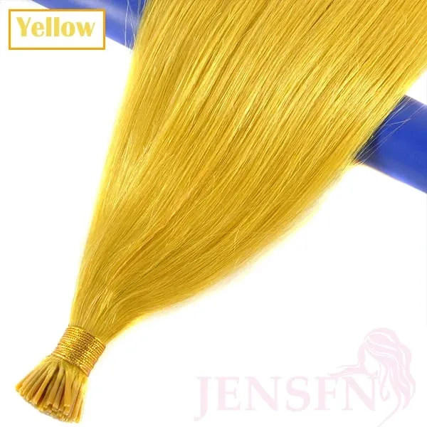I Tip Color Hair Extensions 0.5g/Strand Remy Fusion 100% Human Hair Keratin Capsule Purple Blue Pink For Women