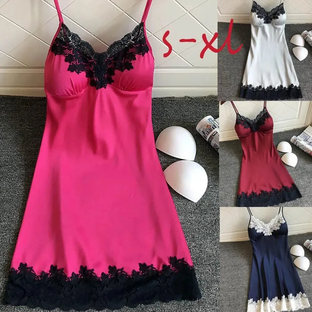 Bridal Underwear For Bride Satin Lingerie Pads Sexy With Nightdress Ladies Chest Nightwear Women LenceríAs Atrevidos Mujer