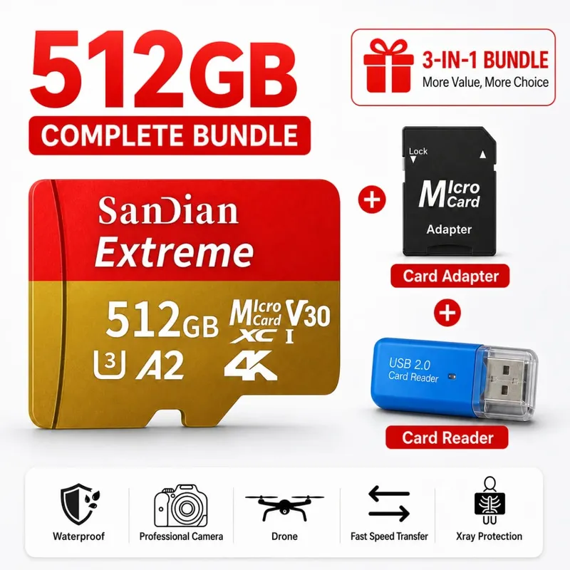 High-Speed 128GB Micro TF Card Class10 256GB Flash Card 512GB Memory Card for Smartphone Tablet
