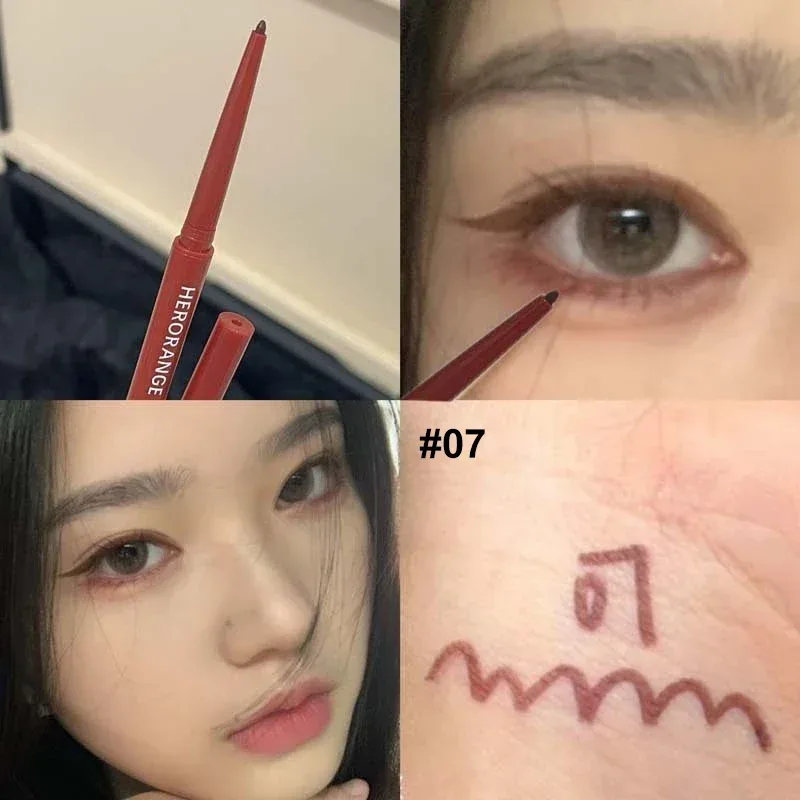 10 Colors Eyeliner Pencil Smooth Wine Red Soft High Pigment Eye Liner Pen Waterproof Matte Aegyosal Lying Silkworm Eyes Makeup
