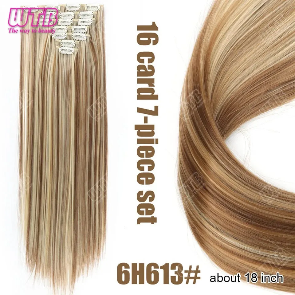 Clip In Hair Extension Synthetic Hair 12Inch 4 PCS Set Wavy Curly Hair Extension Synthetic Hairpieces Para sa Babaeng Babae Araw-araw na Paggamit