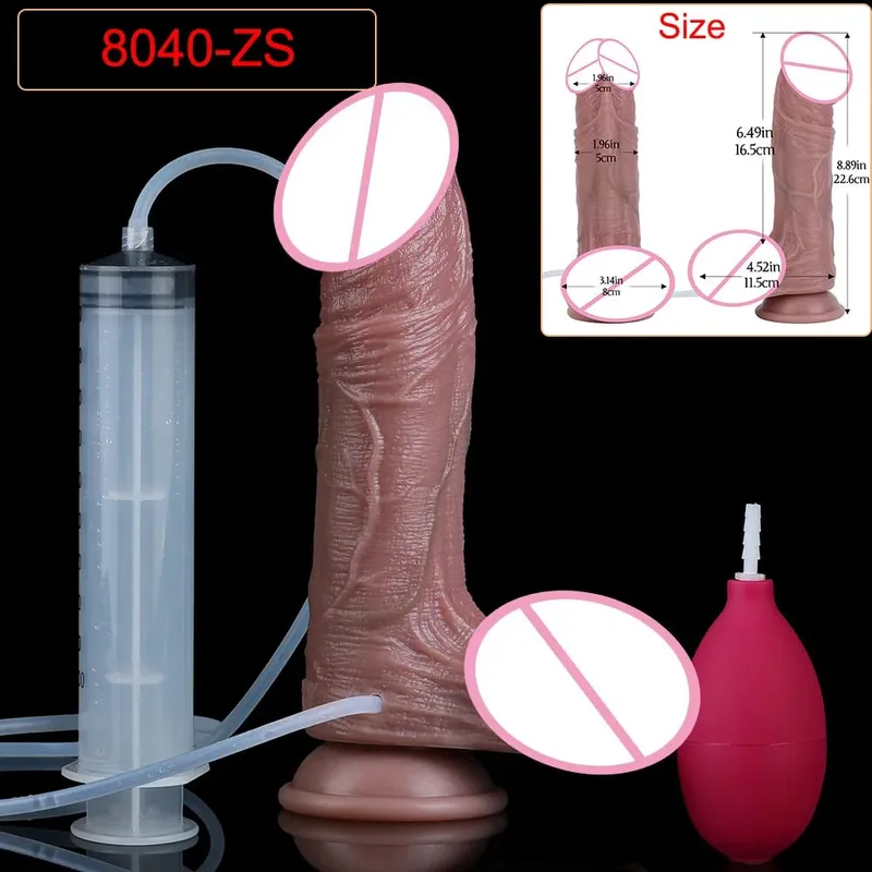 Deep Veins Ultra Squirting Dildo Silicone Skin Touch Long Ejaculating Butt Plug For Men Women G-Spot Stimulate 18+ Sex Toys