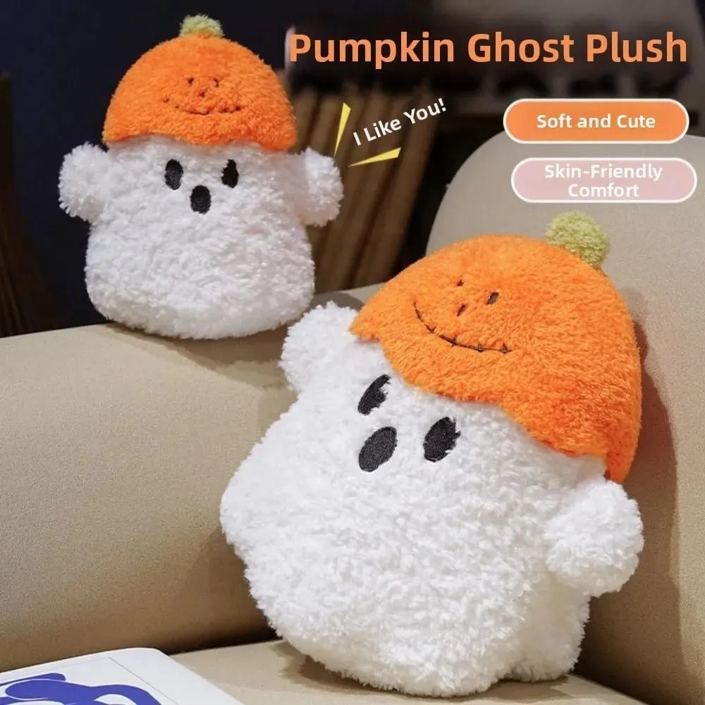 Cozy Ghost Decorative Cushion Hug Pillow Fabric PP Cotton Filling Pumpkin Pillow Ghost Halloween Theme