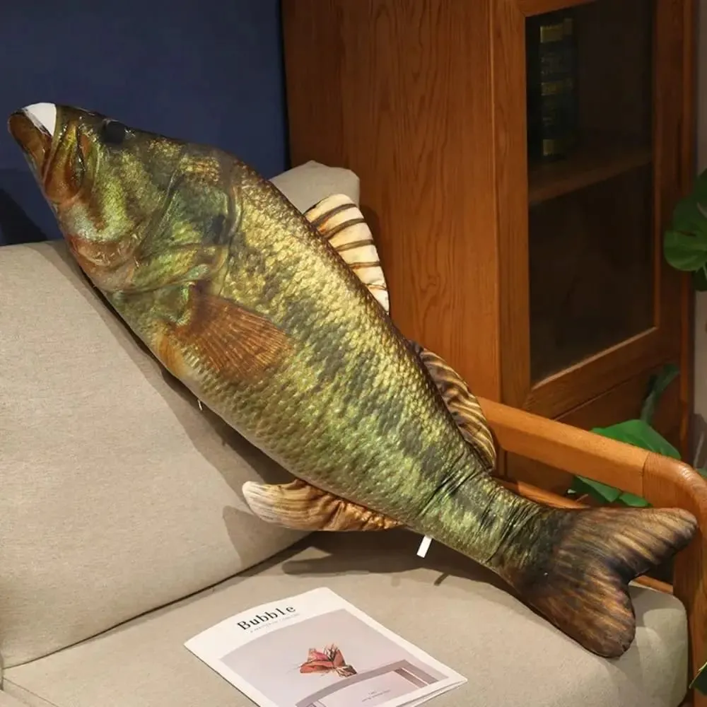 Perch Simulation Fish Plush Pillow Grouper Stuffed Cartoon Fish Plush Toy Soft Lovely Fish Anime Pillow Dolls Living Room