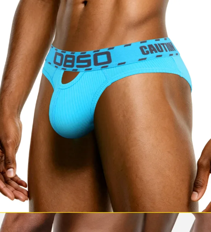1/3Pcs Cotton Men Underwear Sexy Breathable Bikini Panties Underpants Large Crotch Pouch Mens Briefs with Front and Back Cutouts