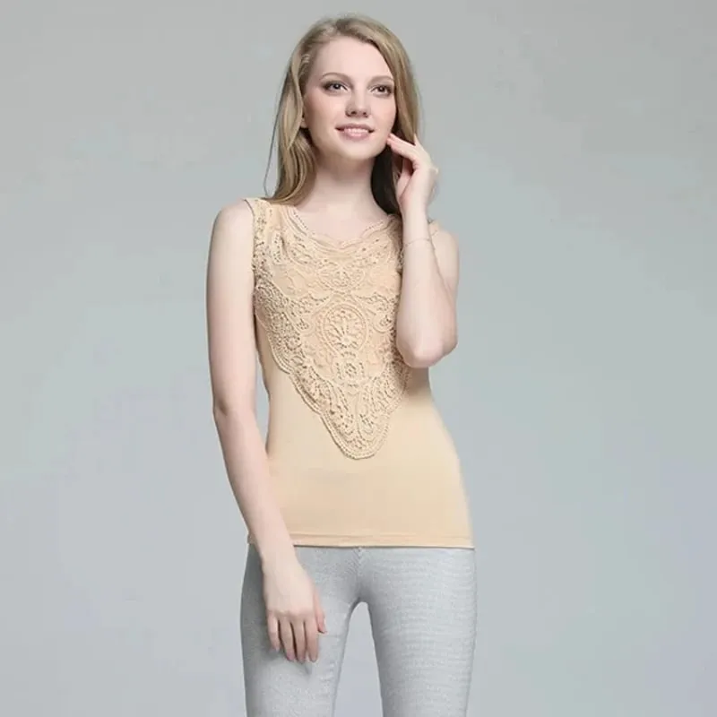 New Women shirt Casual Sexy Lace Tops Slim Vest Bottoming