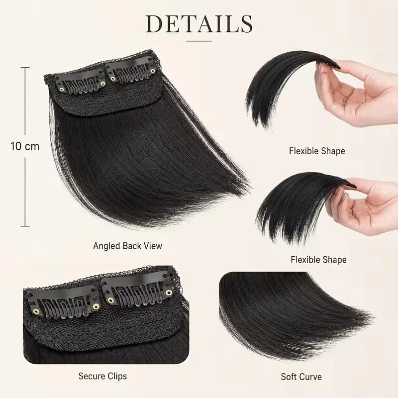 10cm Synthetic Short Straight 2pcs Hair Pads Extension Change Head Shape Fiber Hairpiece for Women Daily Wear