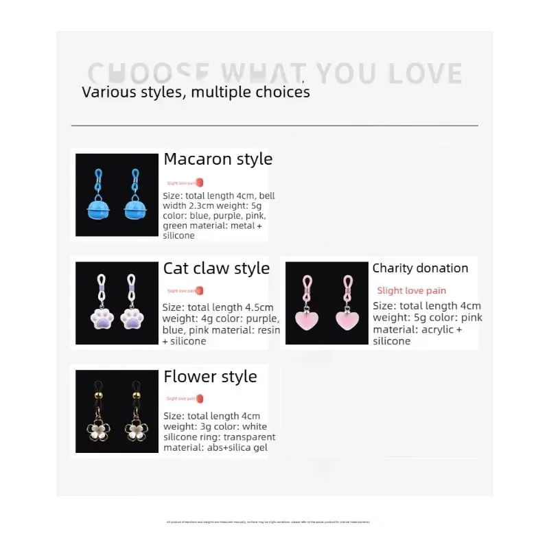 1 Pair Women Silicone Nipple Clamps Chest Clitoris Stimulation Small Bell Breast Clips Sex Toys For Women