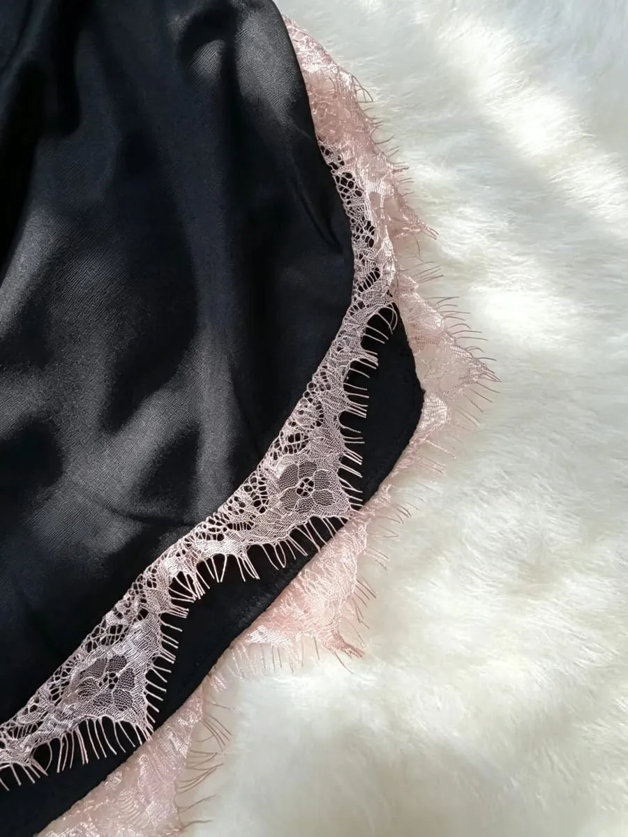 Women Sexy French Apron Maid Dress Cosplay Costume Servant Lolita Hotsweet Babydoll Dress Uniform Role Play Club Patchwork Lace