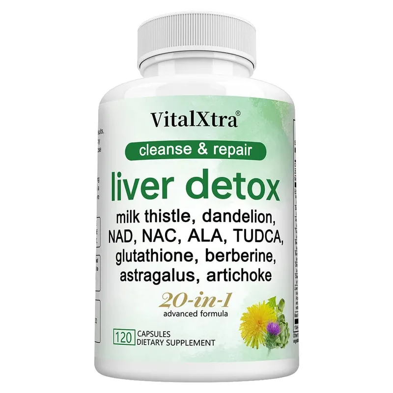 Liver Support Capsules Milk Thistle Extract Glutathione Dandelion Artichoke Liver Cleanse & Detox Antioxidant Digestion Support
