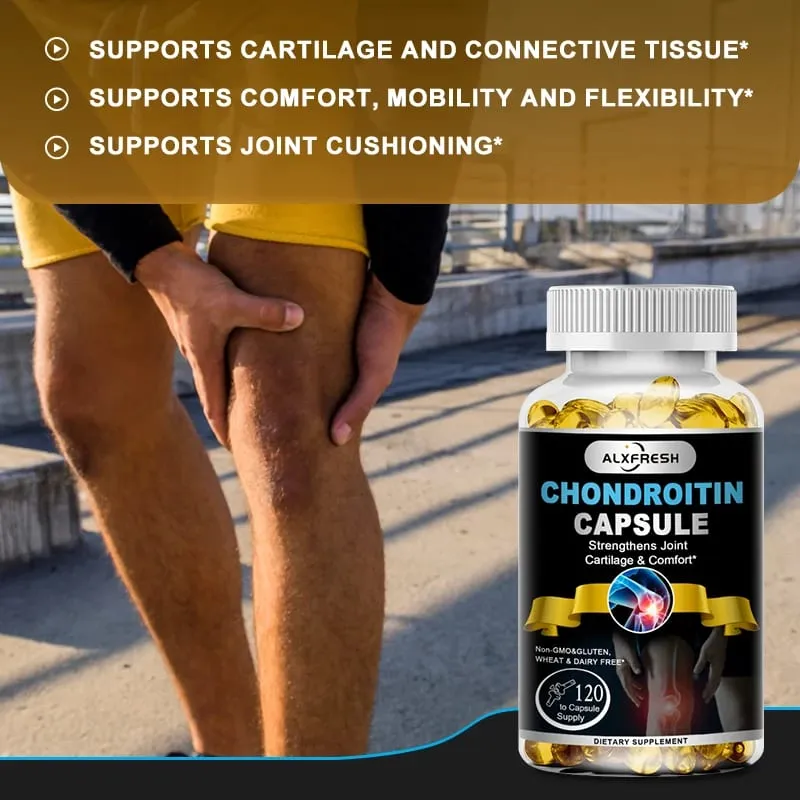 Alxfresh Glucosamine Chondroitin dengan MSM Kunyit Vitamin D untuk Suplemen Pendukung Sistem Kekebalan Kalsium Penyerapan Tulang