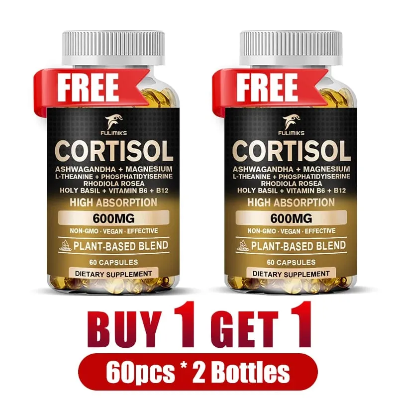 Pure Cortisol Supplement with Ashwagandha Magnesium Support Adrenal Health & Relief Stress Lower High Cortisol Levels