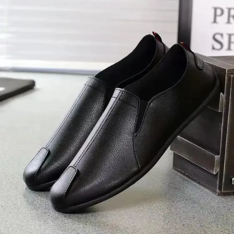 New Men's casual footwear Low cut soft soled non slip leather Shoes Trendy versatile comfort shoes Fashion lightweight male flat