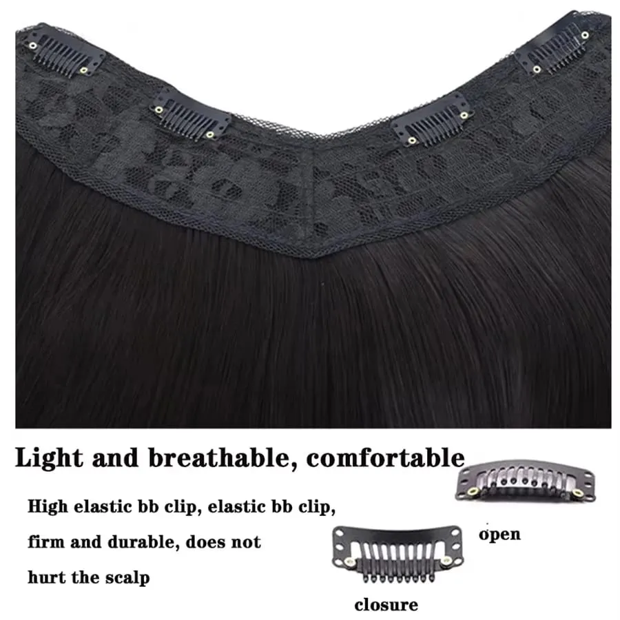 Synthetic Wig Women's Traceless Invisible U-shaped Long Straight Hair Natural Extension Wig for Daily Party Halloween Christmas