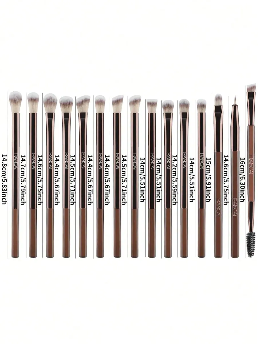15Pcs Professional Eye Makeup Brushes Set Soft Bristles Eyeshadow Blending Eyebrow Eyeliner Brush Cosmetic Make‑up Kit