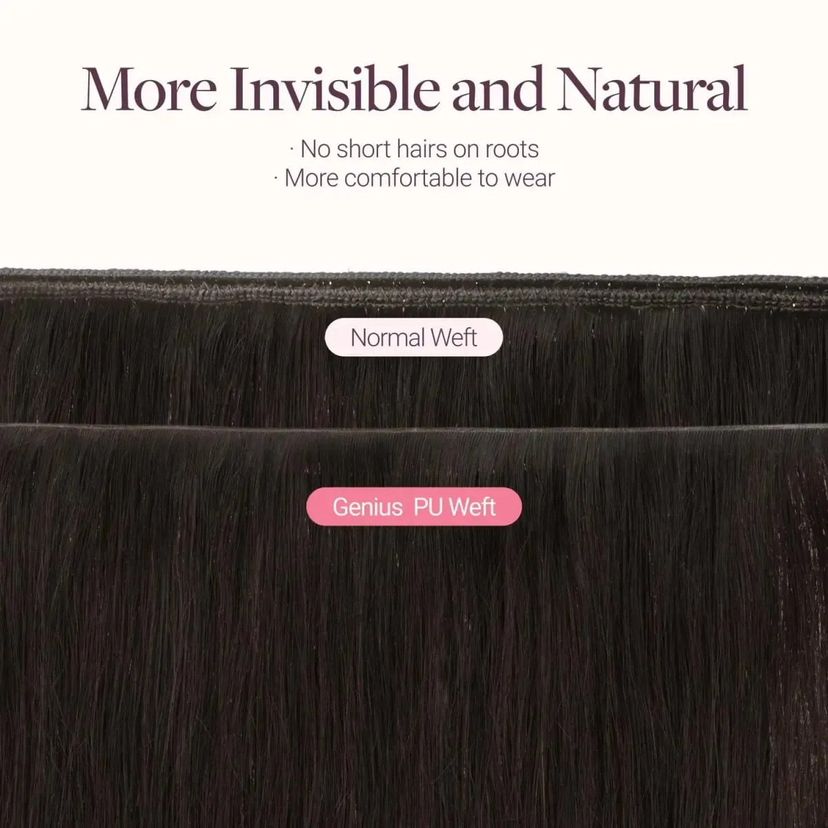 Tape In Weft Hair Extensions Human Hair PU Long Weft Tape In Hair Extensions Real Human Hair Silky Easy to Use Remy 12-20 inch