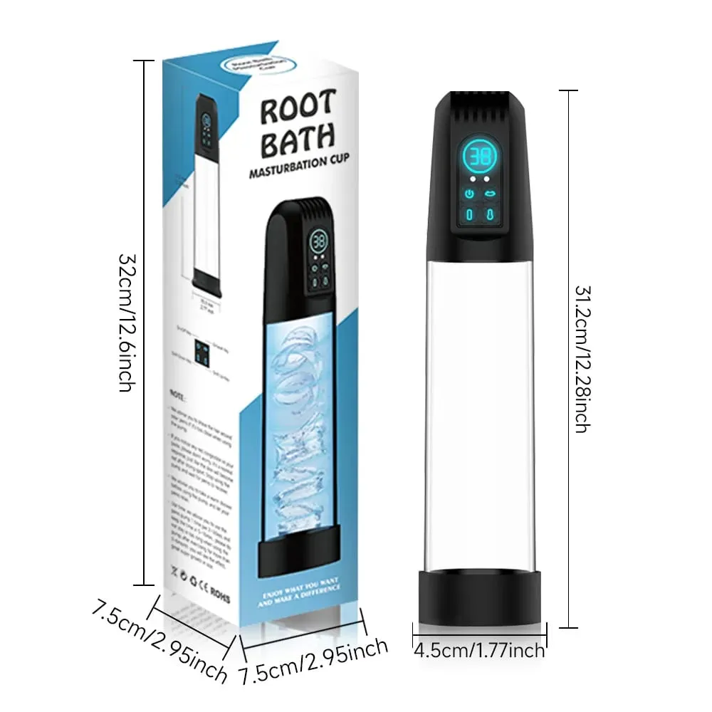 Waterproof Powerful Suction Male Electric Vacuum Penis Pump Masturbator Penis Enlargement Extension Adult Sex Toy for Men