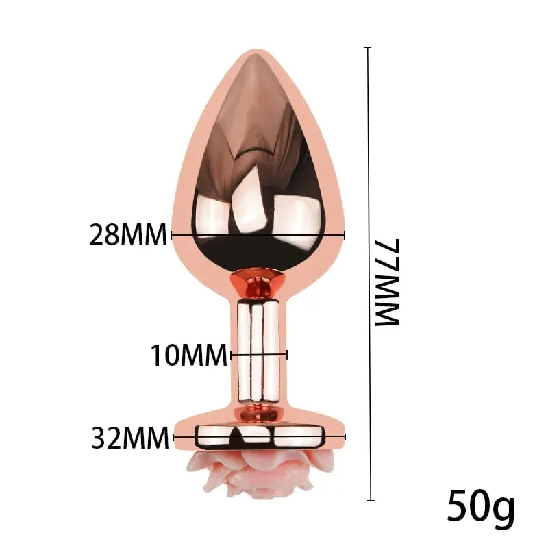 3 크기 아날 플러그 Buttplug 로즈 모양 항문 섹스 토이 남성 여성 초보자 고급 사용자 질 훈련 엉덩이 플러그를위한 섹스 토이