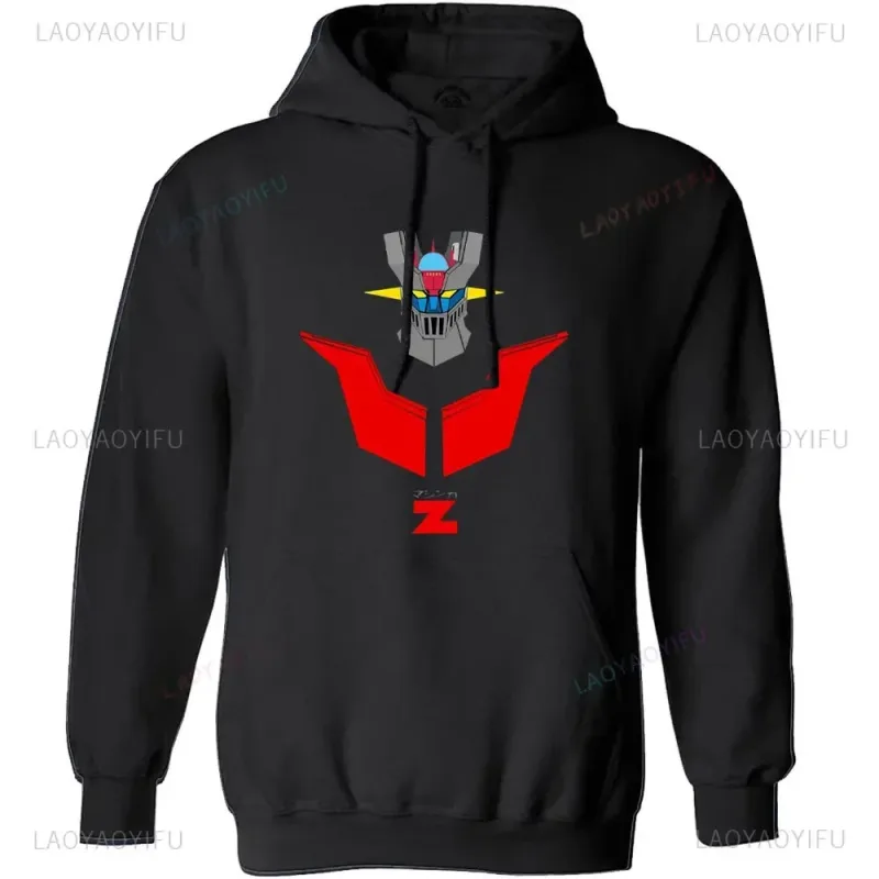 Japanese Mazinger Z Shirt Mens Cool Wear Fashion Hoodies Tops Cartoon Men Clothing Graphic Hoodied Anime Clothes Long Sleeve