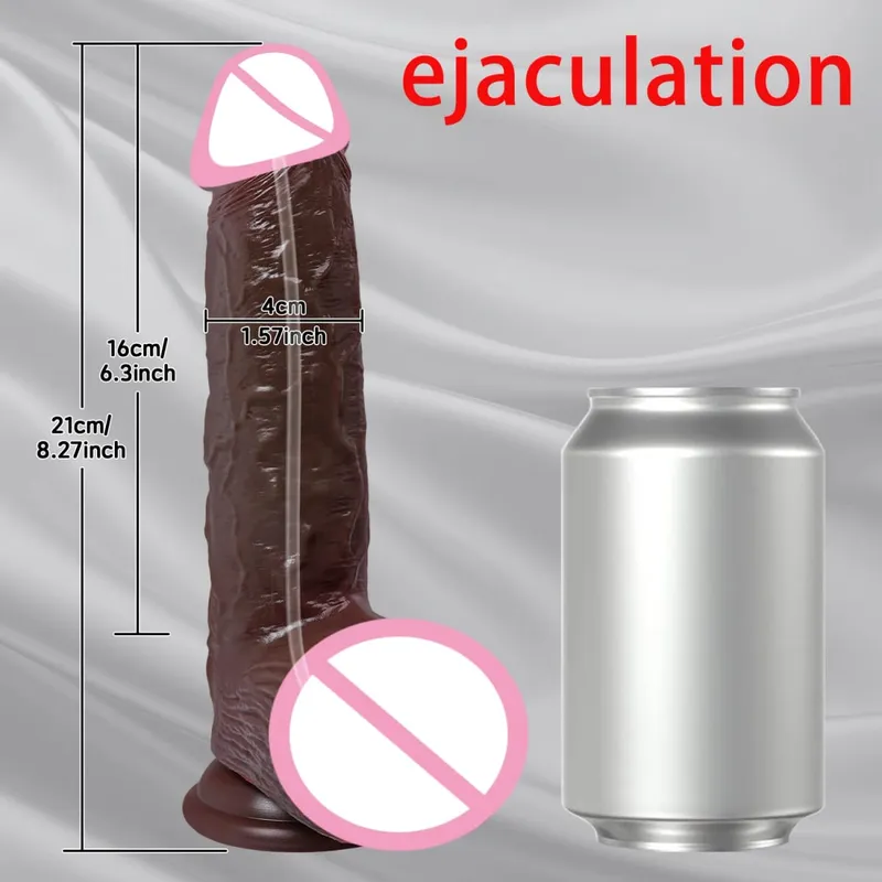 Ejaculation Monster Dildo Soft Silicone Penis Inflatable Big Knot Dildos Squirting Strong Sucker Dick Sex Toy for Women Men 18+