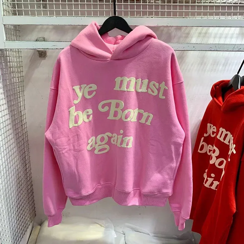 23FW Logotipo de espuma clássico Ye Must Be Born Again Hoodie Homens Mulheres Melhor Qualidade Oversize Kanye West CPFM.XYZ Moletons Multicolor