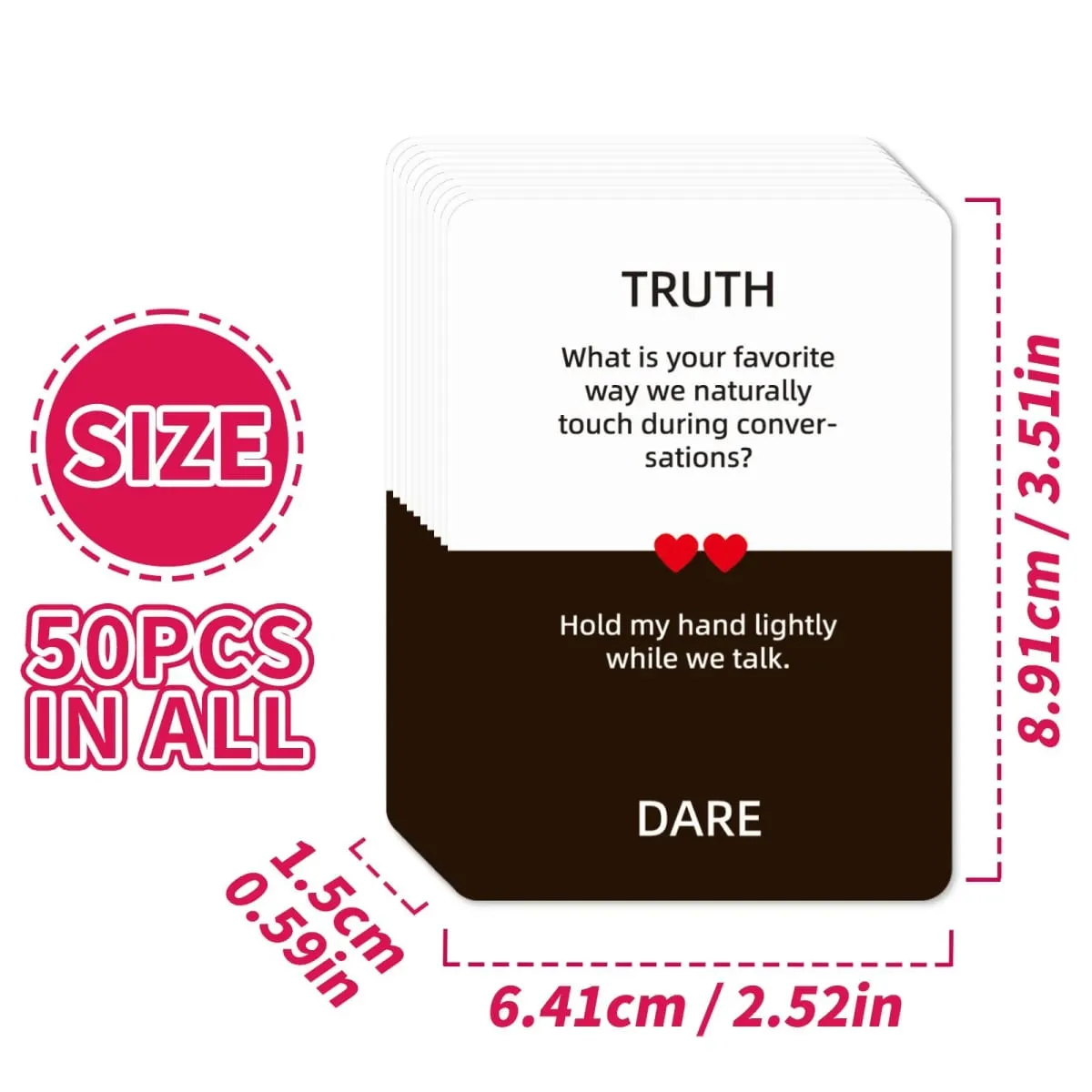 50Pcs Truth or Dare Couple Interactive Game Cards Fun Dating Cards for Couples To Improve Relationship Leisure Party Cards