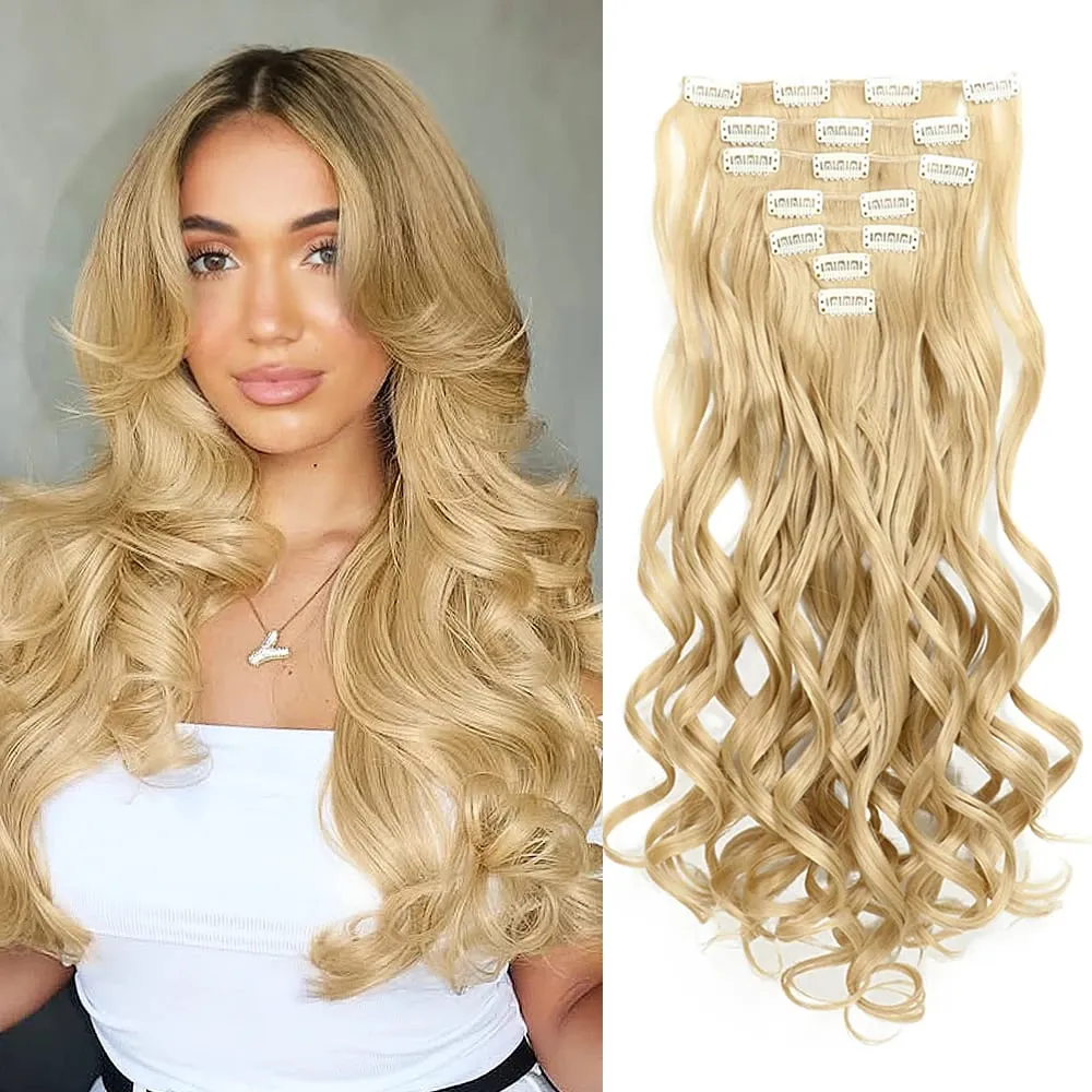 Synthetic Clip in Hair Extensions Purple hairpieces 7pcs/set 22inch Thick Hair for Women Girls Daily Party Cosplay