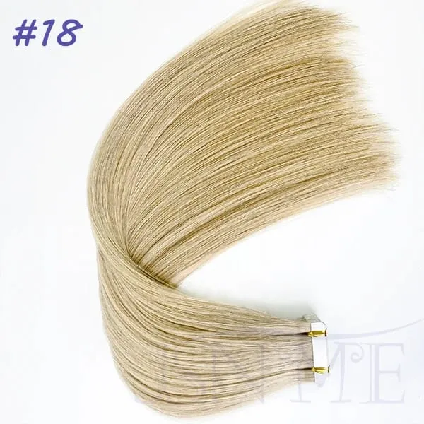 Tape In Human Hair Extensions 100% Really Hair Tape In Hair Natural Straight Black Brown Blonde 613 For SalonFor Women