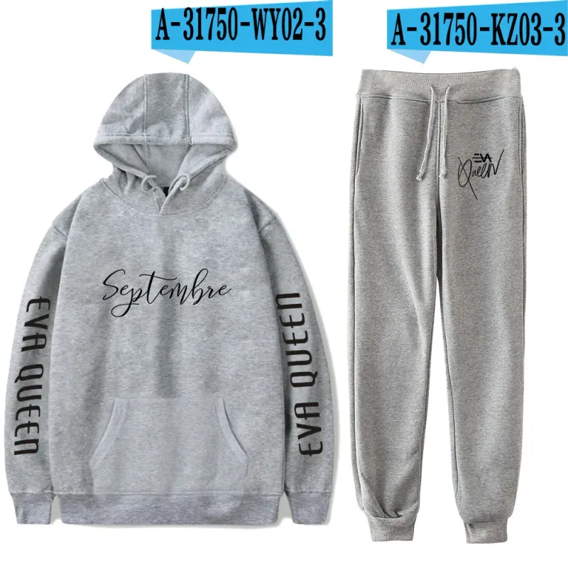 Hip Hop Comfortabel Eva Queen Print Sweatshirt Joggingbroek Pak Hoodies + Broek Pak Jongens/Meisjes 2 Delige Set Kleding