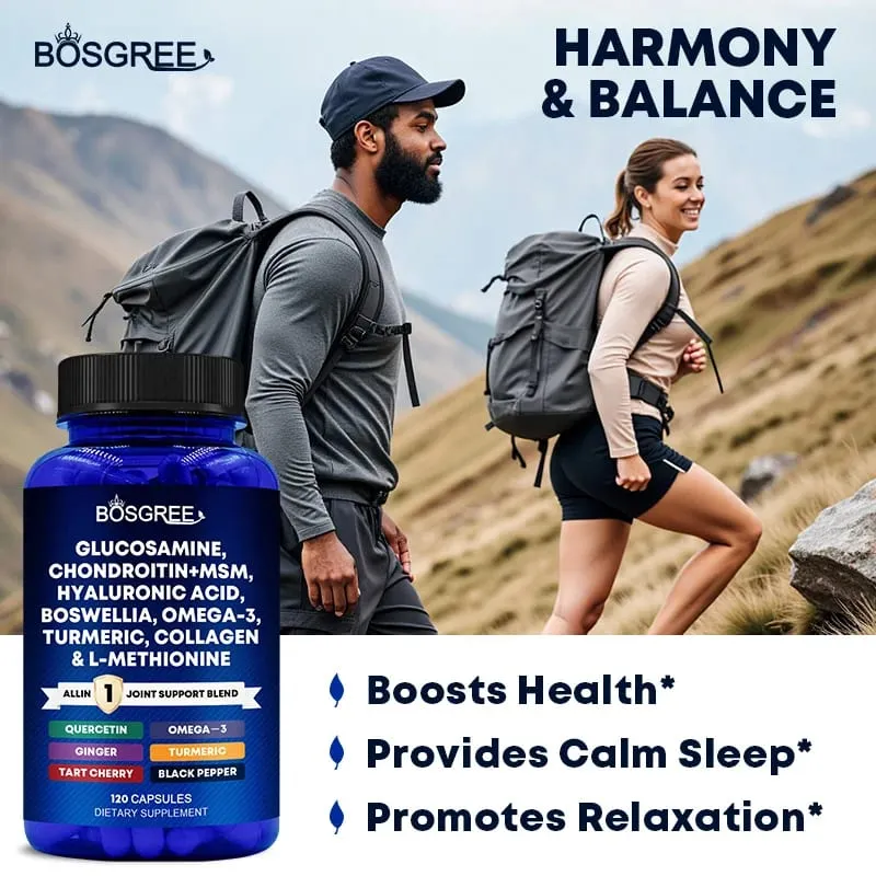 Glucosamine Chondroitin MSM - Supports Healthy Joints Cartilage and Connective Tissue - Promotes Joint Comfort and Flexibility