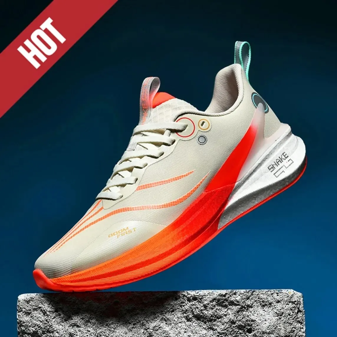 Men Marathon Carbon Plate Air Cushion Running Shoes Breathable Lightweight Outdoor Athletic Racing Training Sports Sneakers