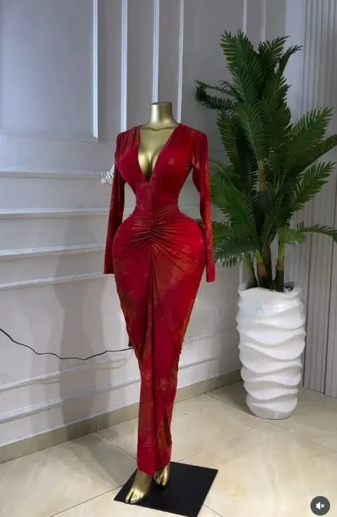 Women Printed Deep V-neck Stacked Ruched Bodycon Midi Maxi Dress 2026 Birthday Holiday Party Trendy Dresses Vestidos